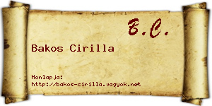 Bakos Cirilla névjegykártya